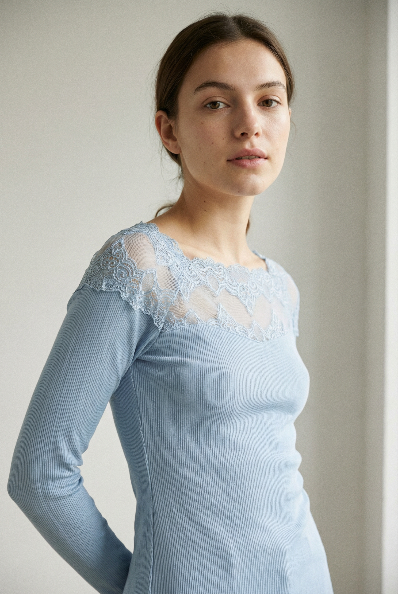 T-shirt dentelle Manches longues