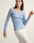 T-shirt dentelle Manches longues