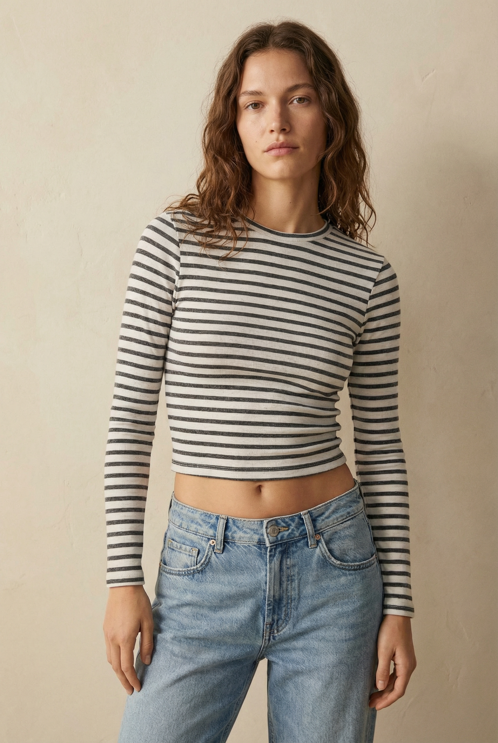 T-shirt marinière noir et blanc