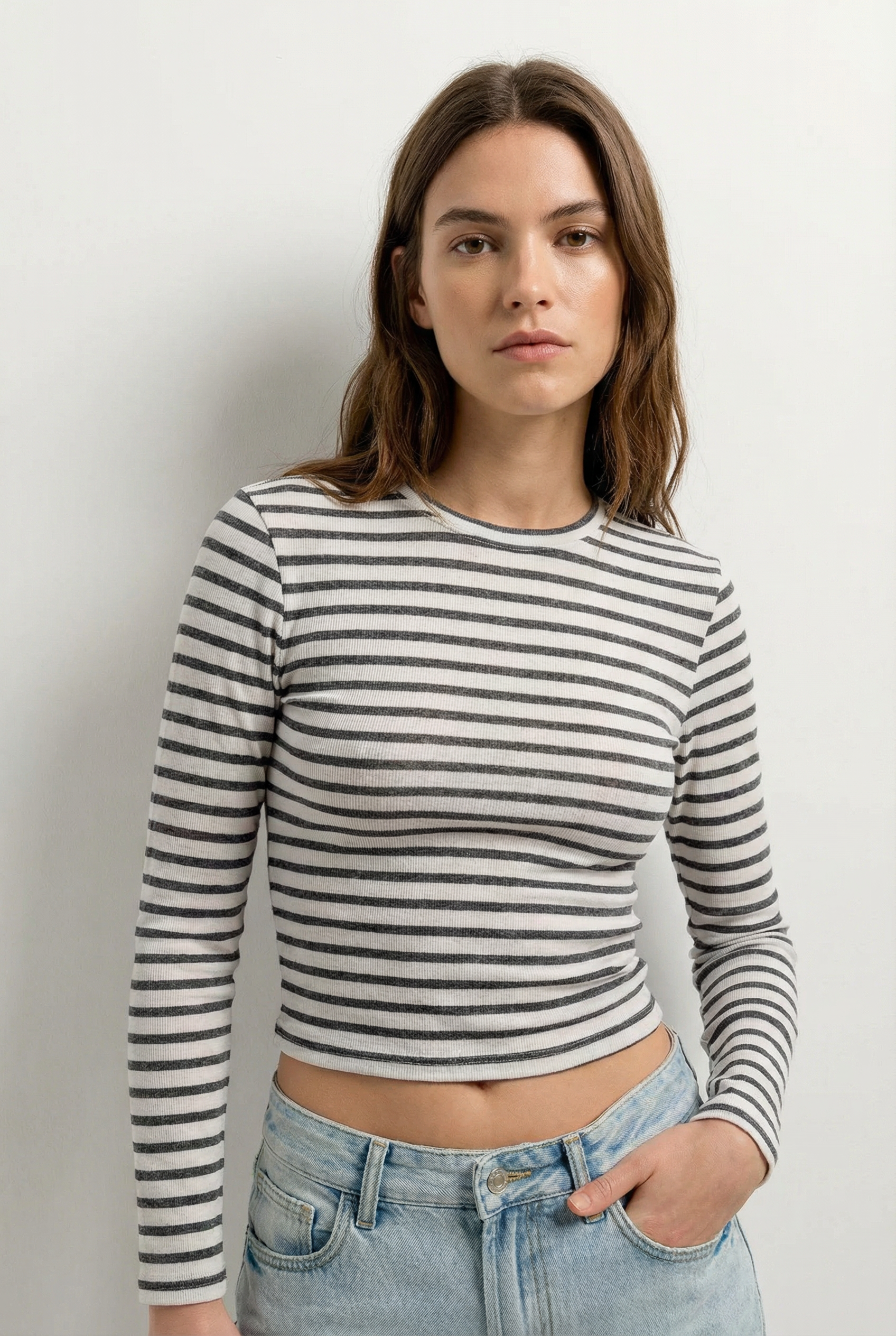 T-shirt marinière noir et blanc