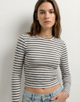 T-shirt marinière noir et blanc