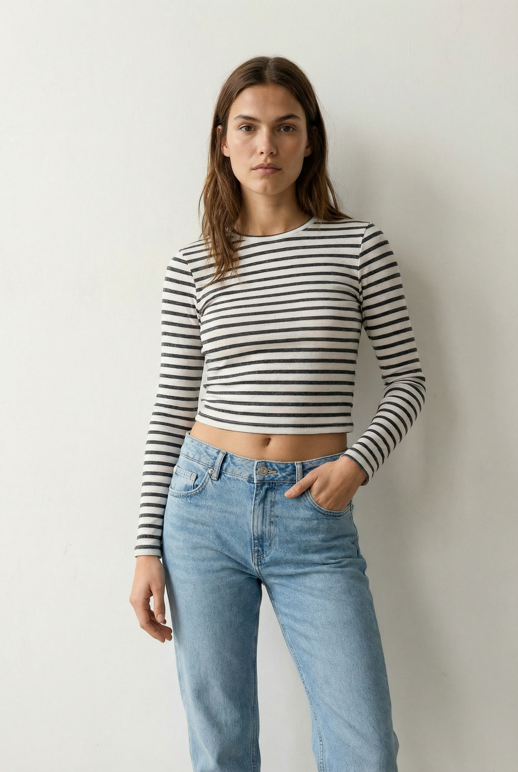 T-shirt marinière noir et blanc