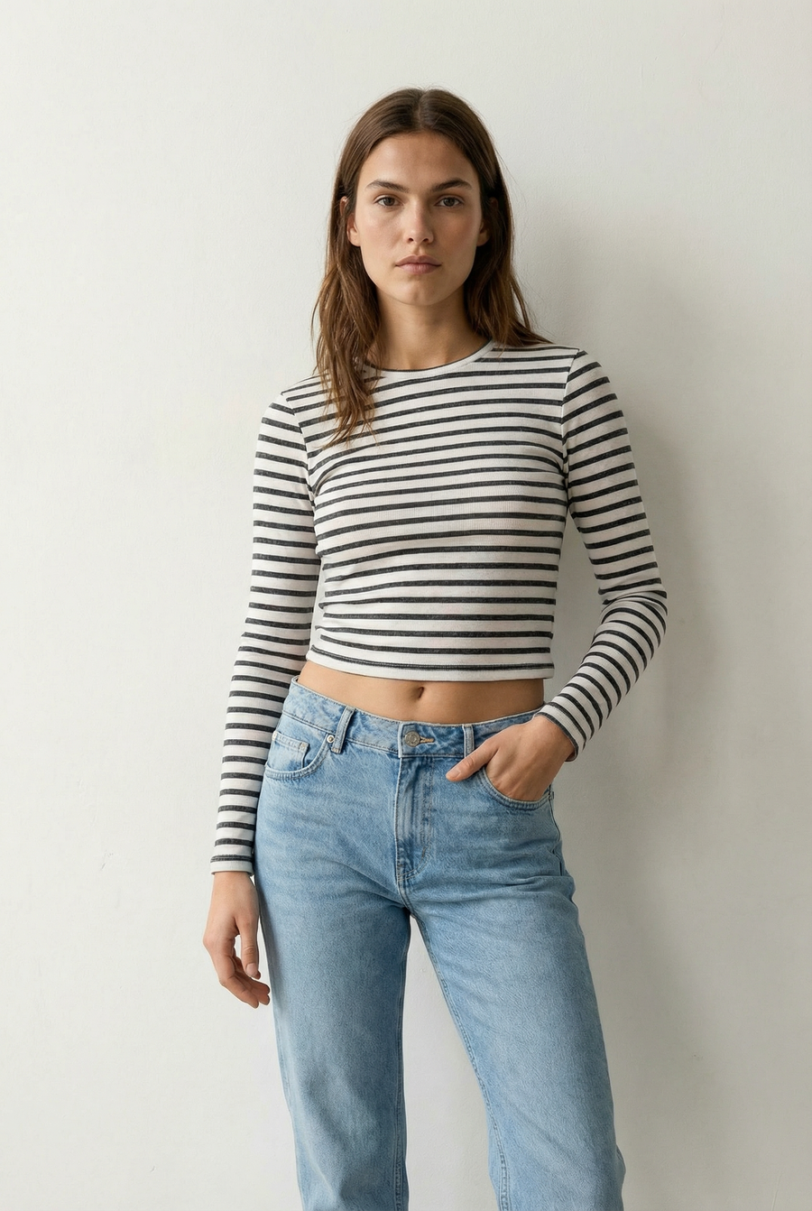 T-shirt marinière noir et blanc vue 6