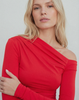 Top Asymétrique Rouge