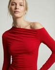 Top Asymétrique Rouge