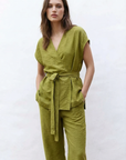 Top Kimono Croisé Vert Olive
