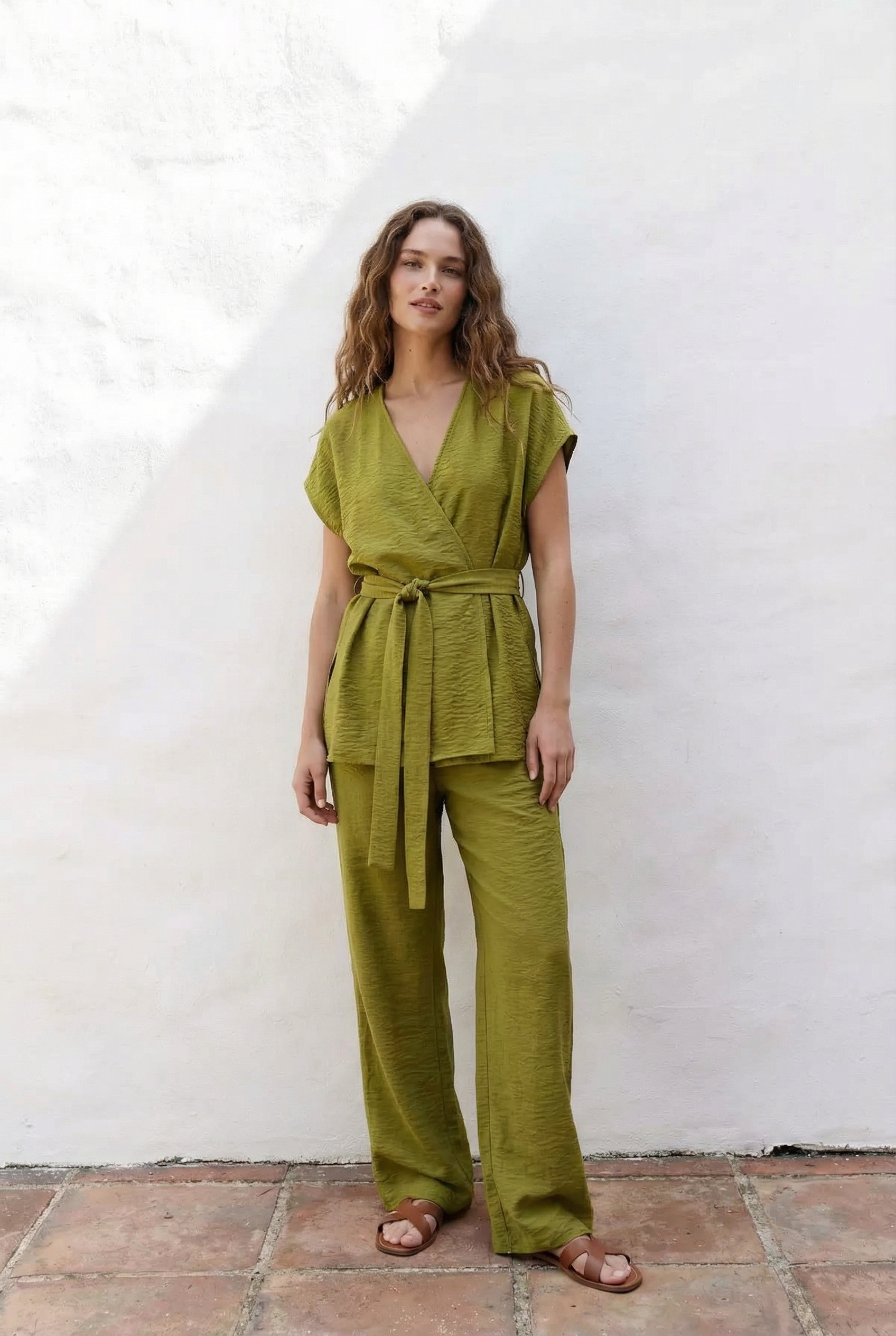 Top Kimono Croisé Vert Olive