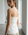 Top bustier white peplum