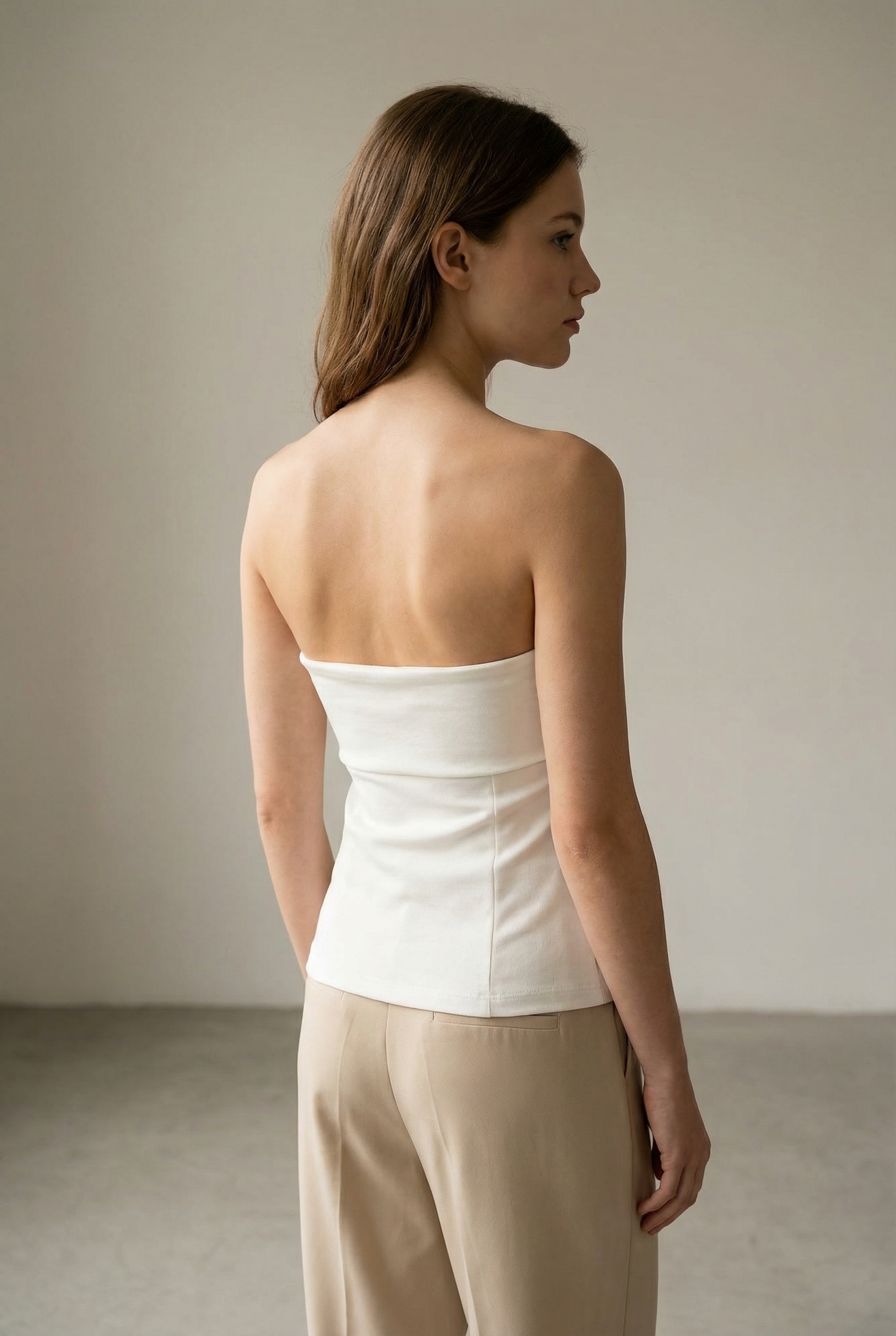 Top bustier white peplum