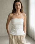 Top bustier white peplum