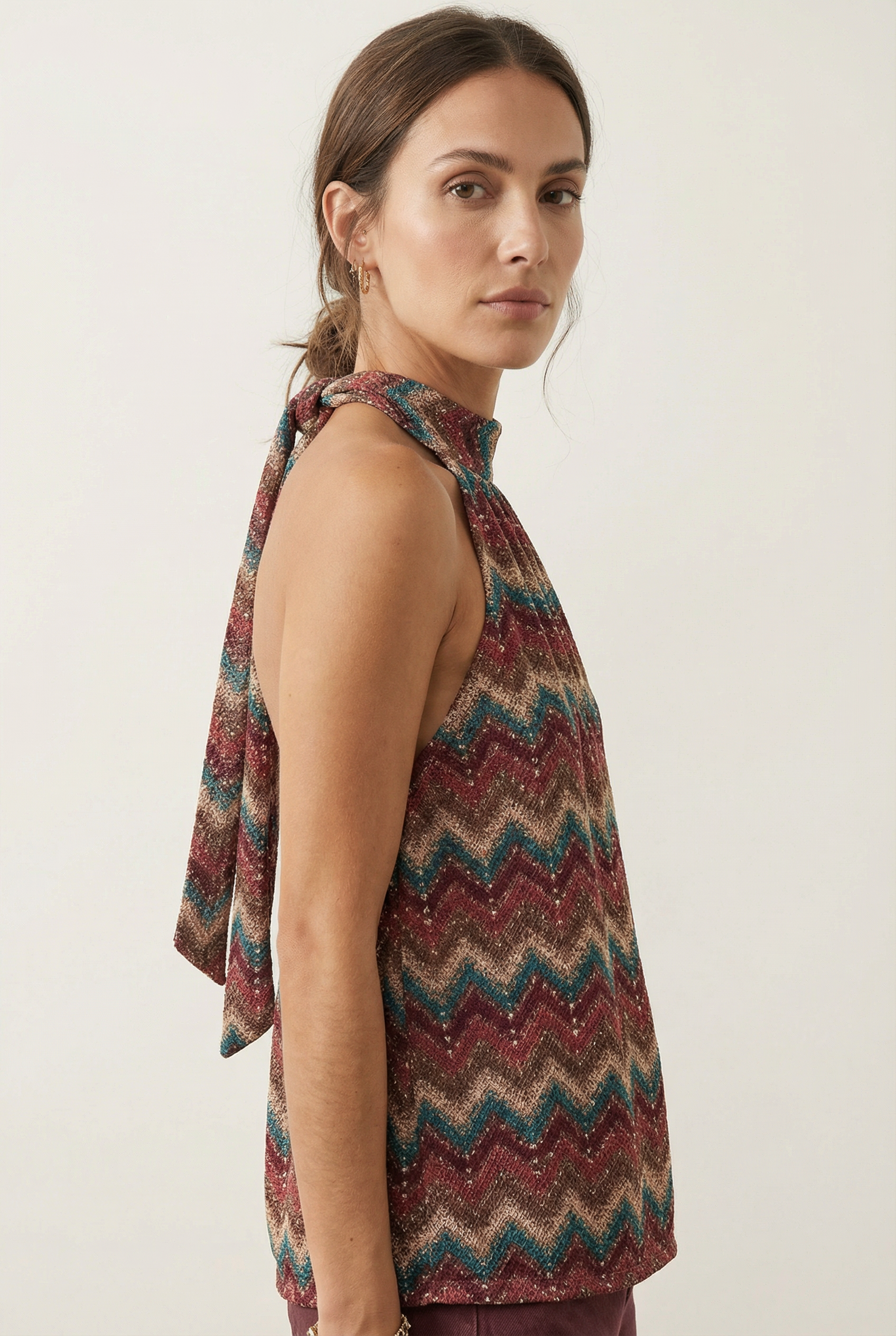 Top halter imprimé femme