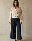 Trench court beige double boutonnage