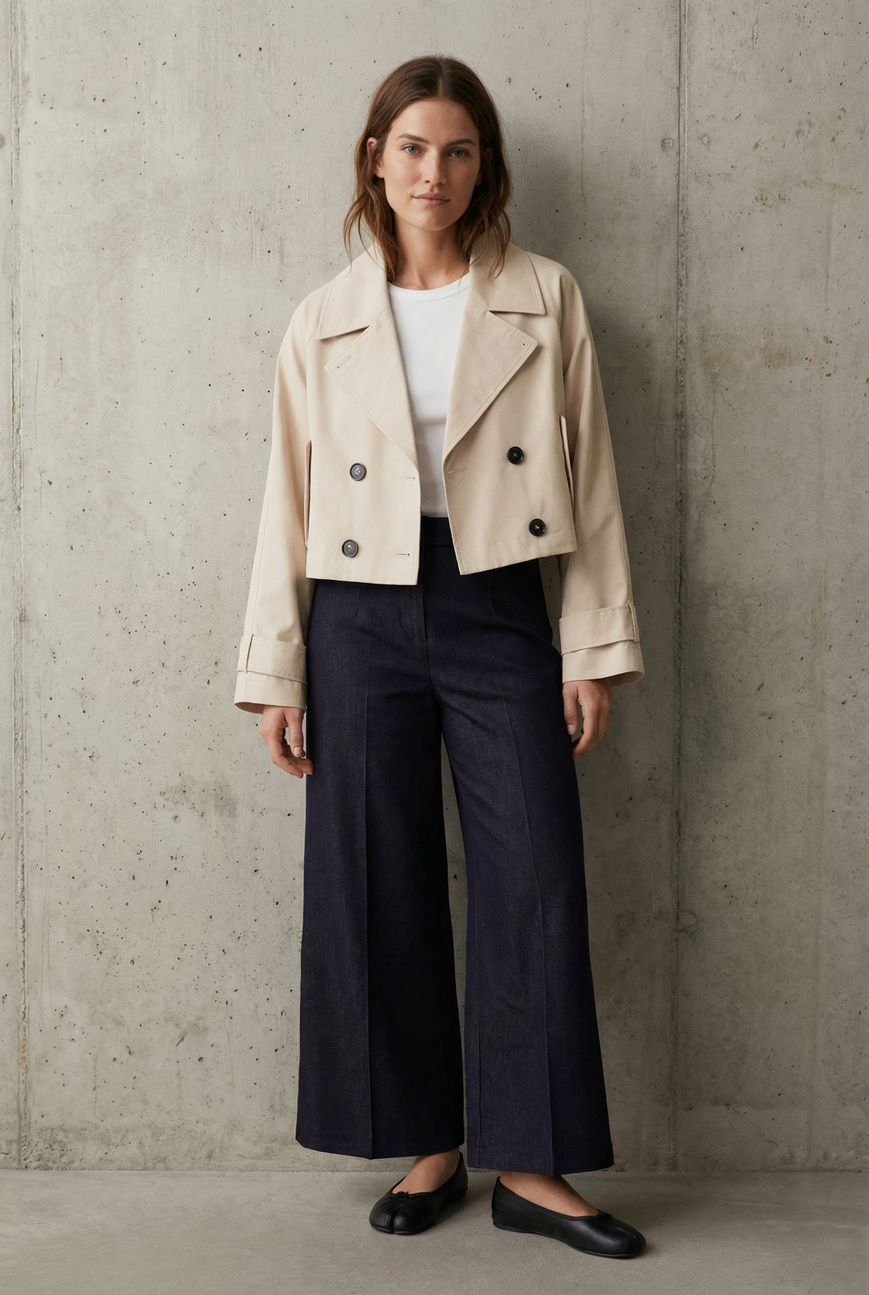 Trench court beige double boutonnage