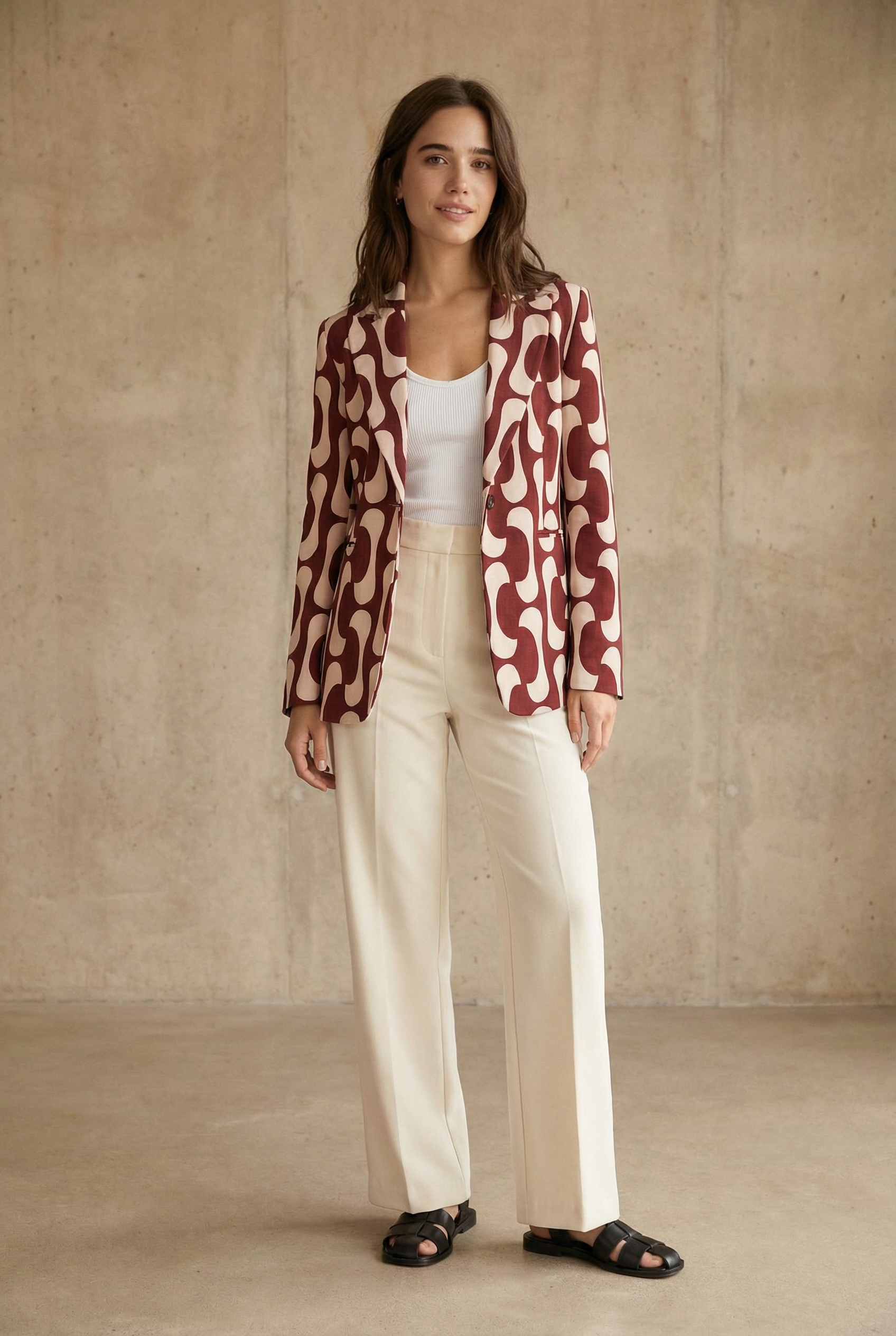 Blazer elegante y moderno para mujer con estampado gráfico original - Sapiato