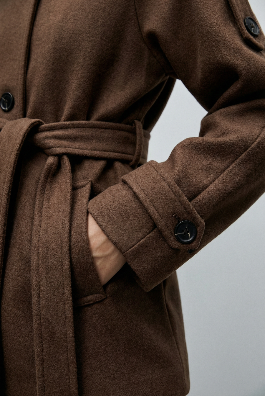 Veste femme col montant coupe droite