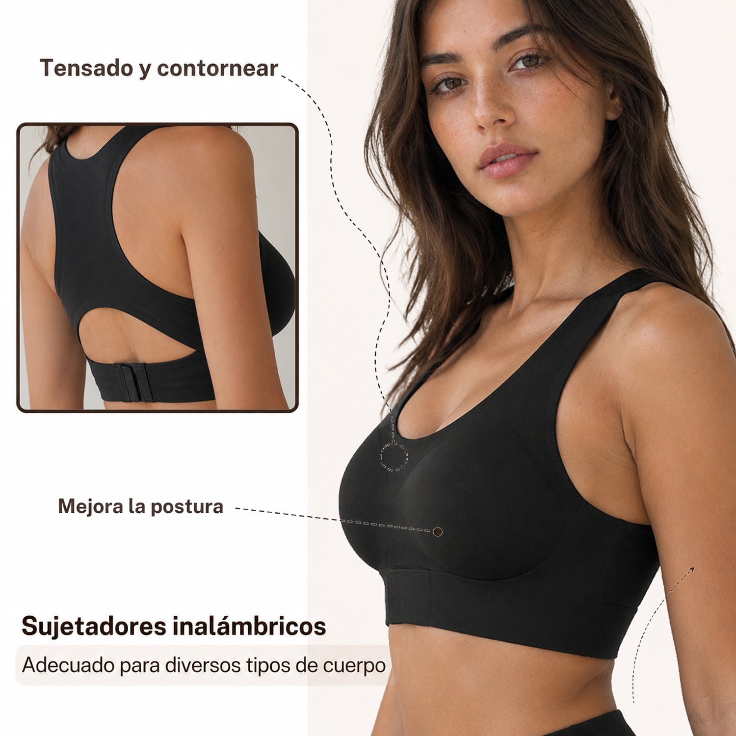 Brassière nude vues de détails