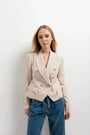 Women&#39;s Double Breasted Button-Down Blazer - Sleek, Structured &amp;amp; Modern - XS