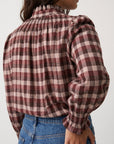 Blouse manches longues poignets smockés