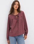blouse coton carreaux pour femme vue 10