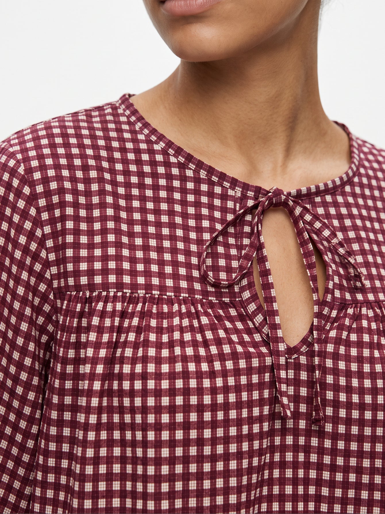 blouse coton carreaux pour femme vue 13