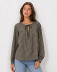 blouse coton carreaux pour femme vue 02