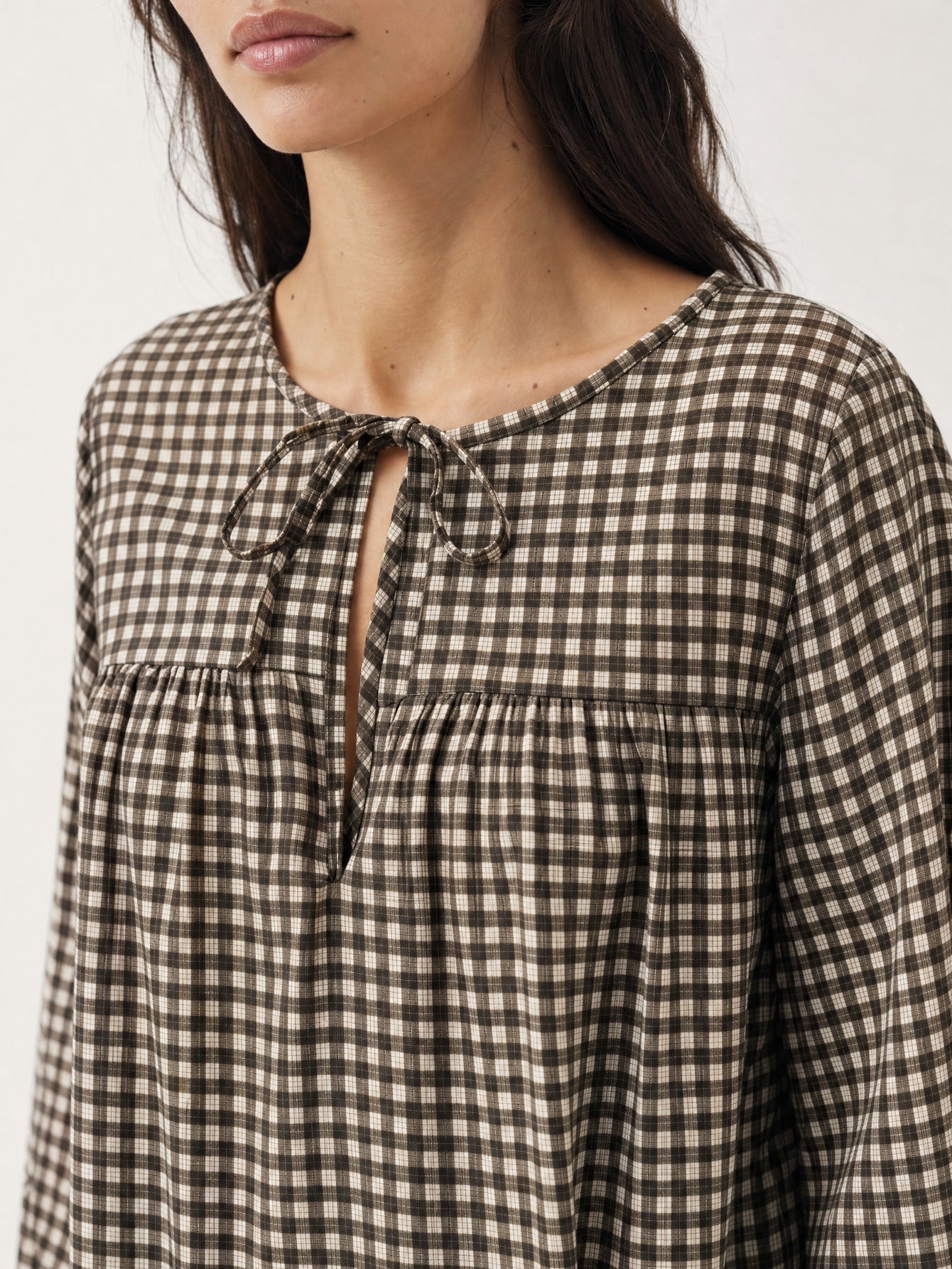 blouse coton carreaux pour femme vue 05
