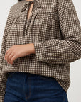 blouse coton carreaux pour femme vue 06