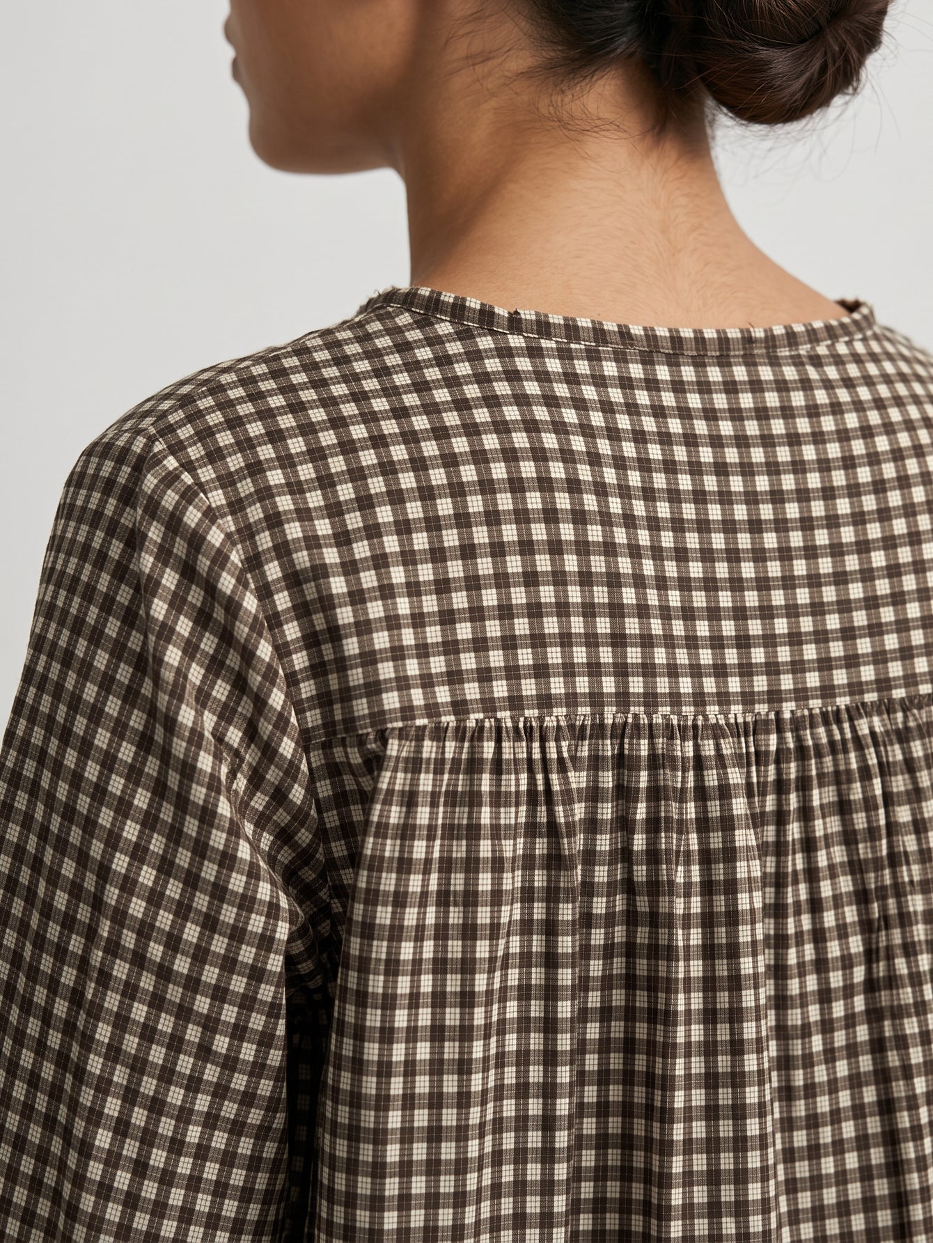 blouse coton carreaux pour femme vue 07