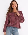blouse coton carreaux pour femme vue 09