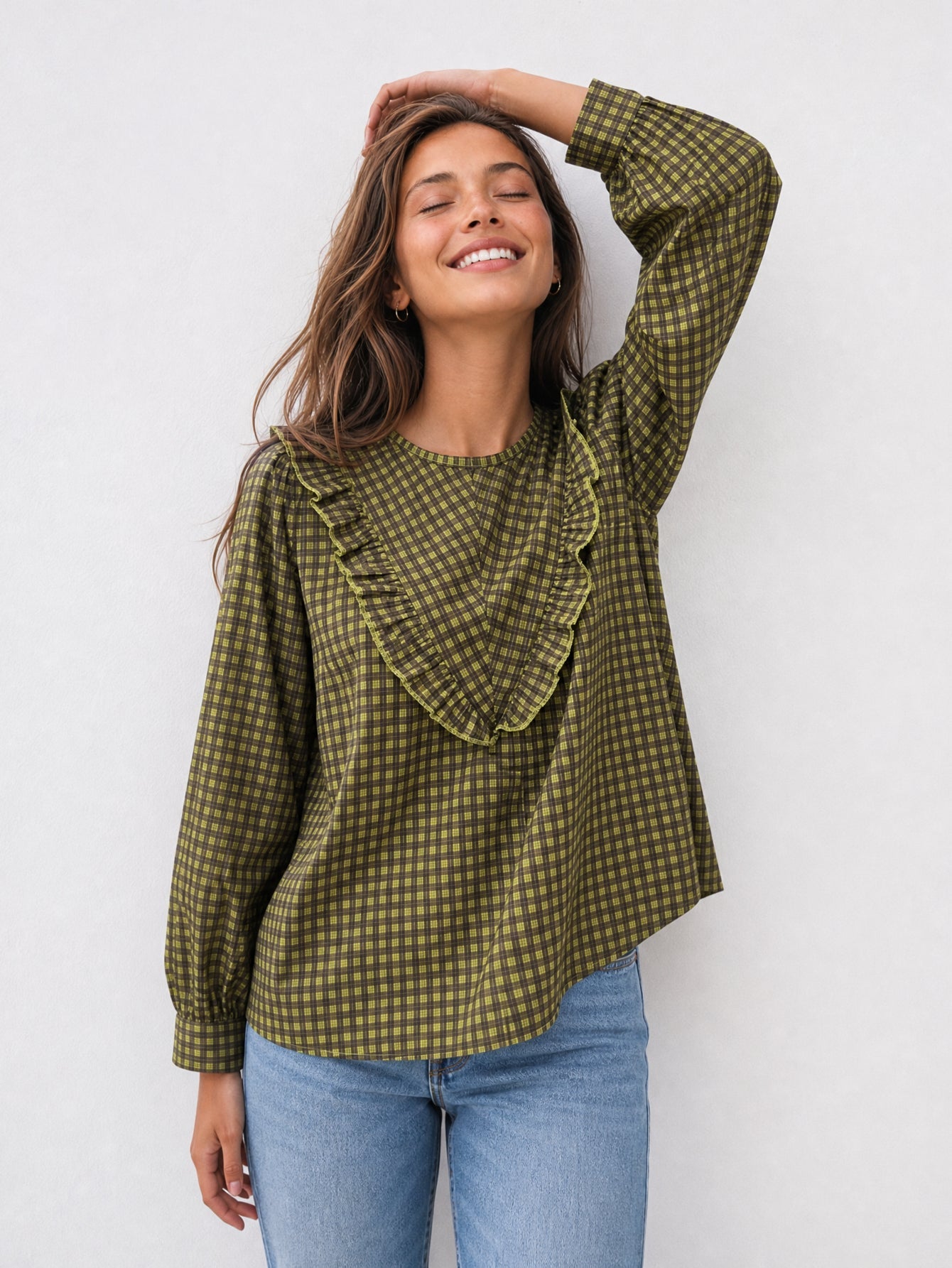 blouse carreaux pour femme vue 01