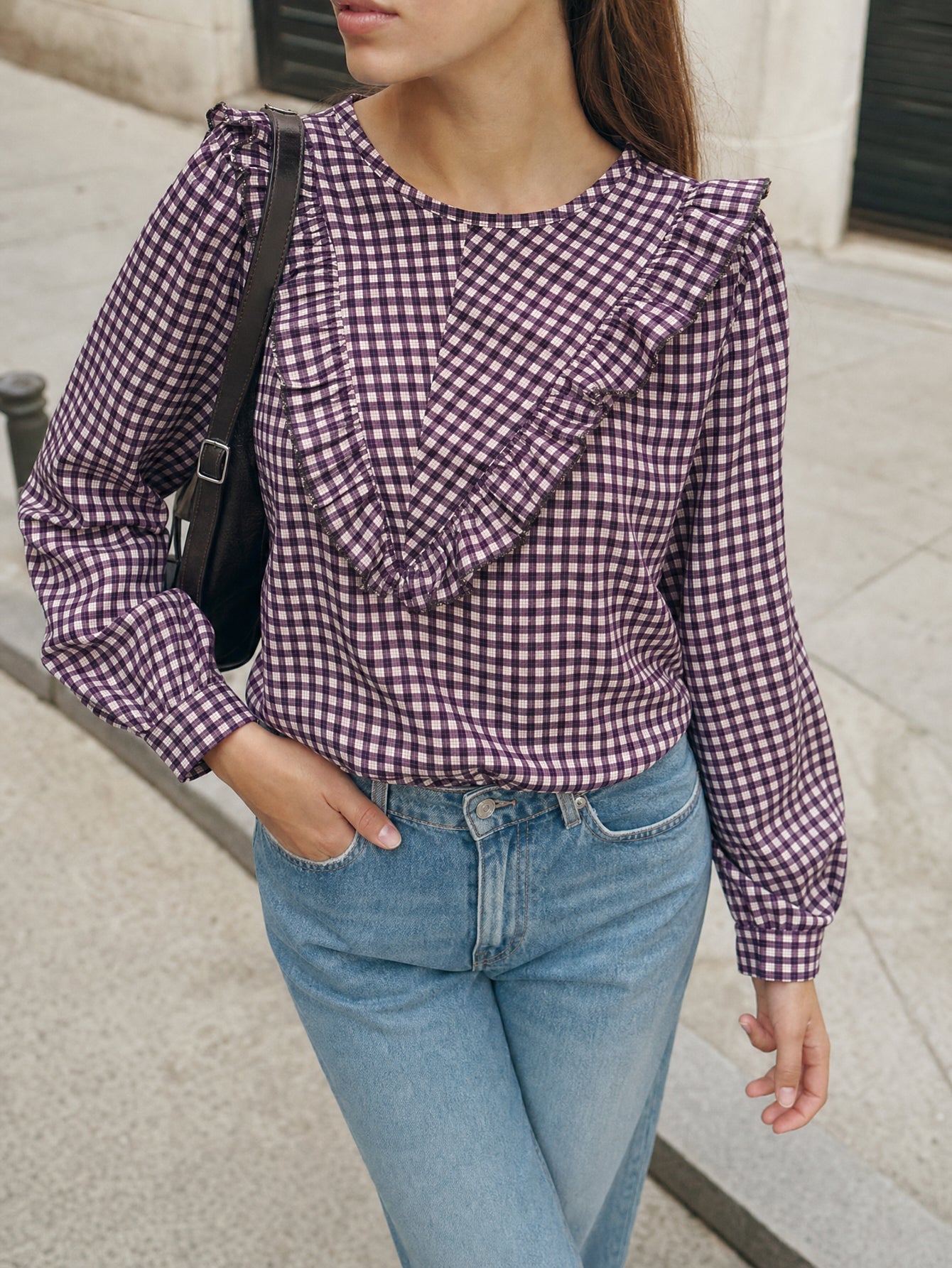 blouse carreaux pour femme vue 12
