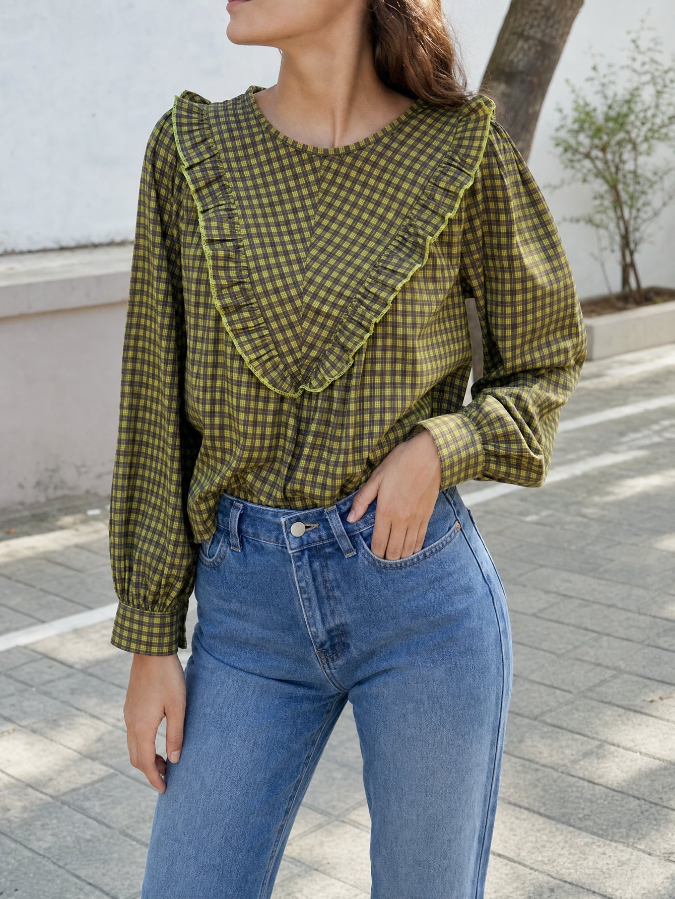 blouse carreaux pour femme vue 07
