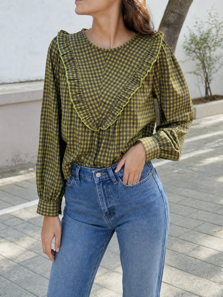 blouse carreaux pour femme vue 07