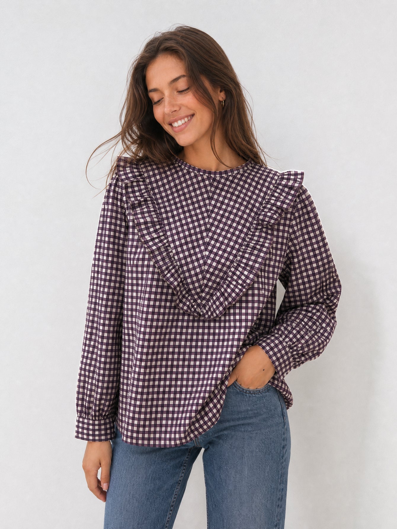 blouse carreaux pour femme vue 08