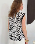 top13832 chemisier noir a pois sans manches image 5