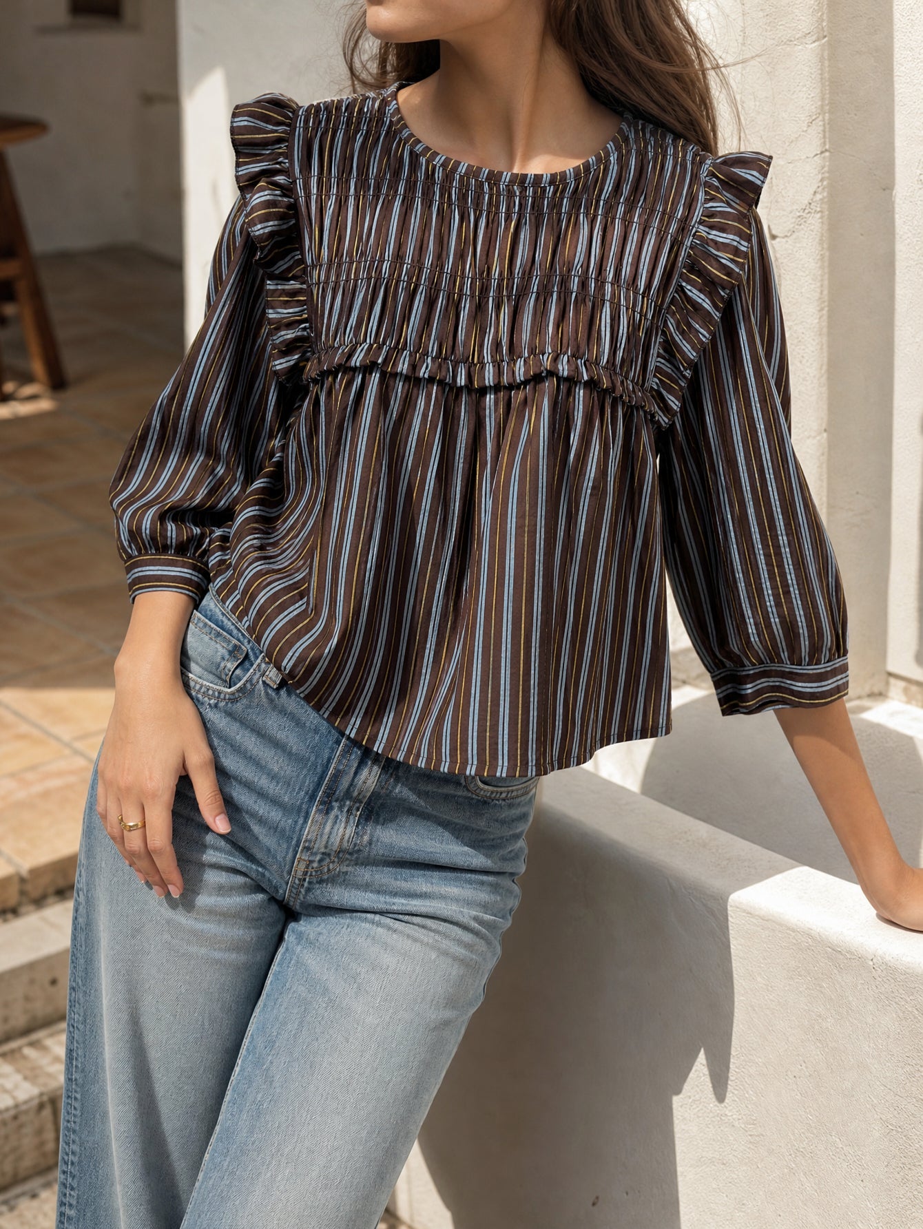 blouse rayures pour femme vue 01