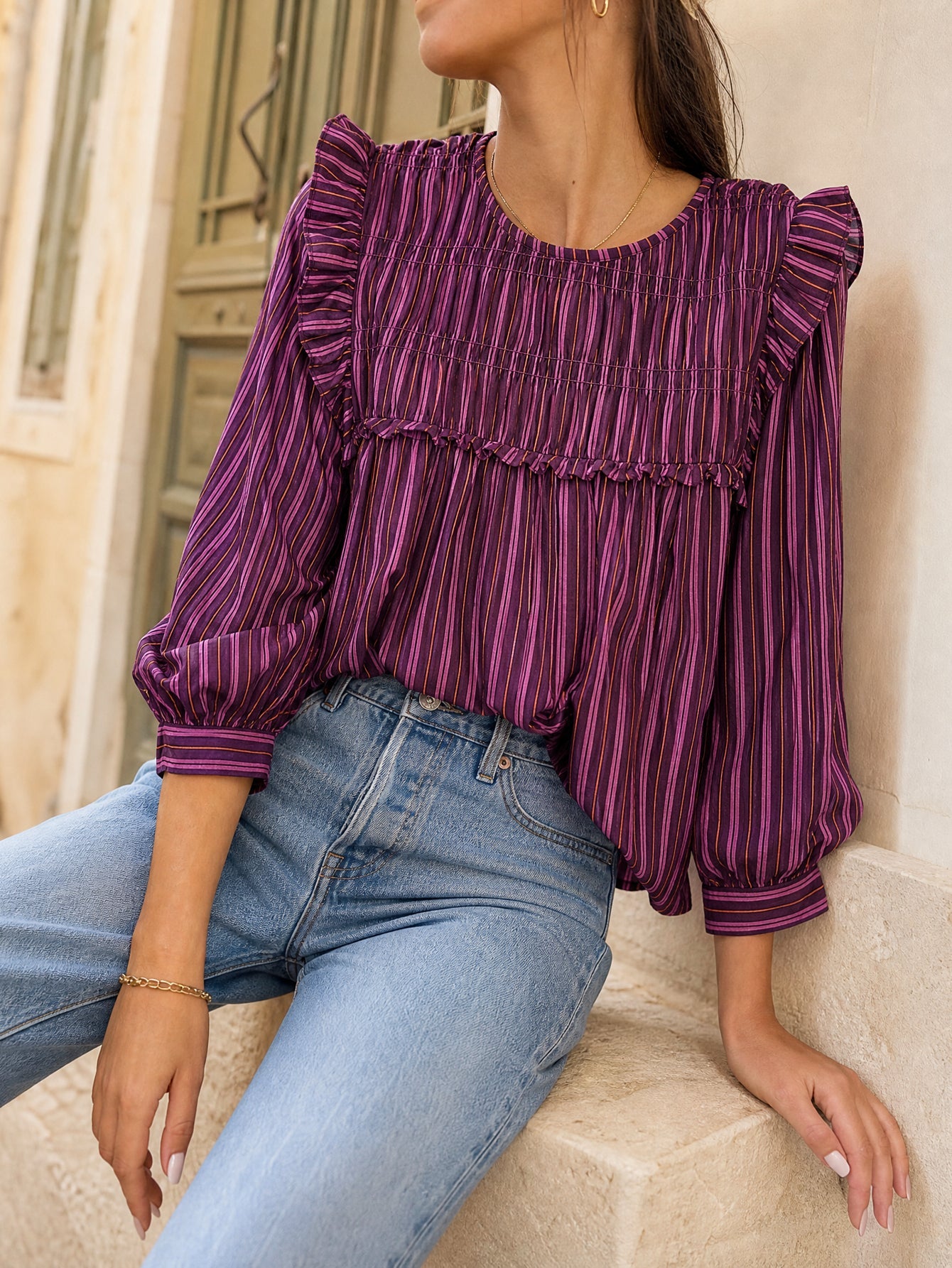 blouse rayures pour femme vue 12