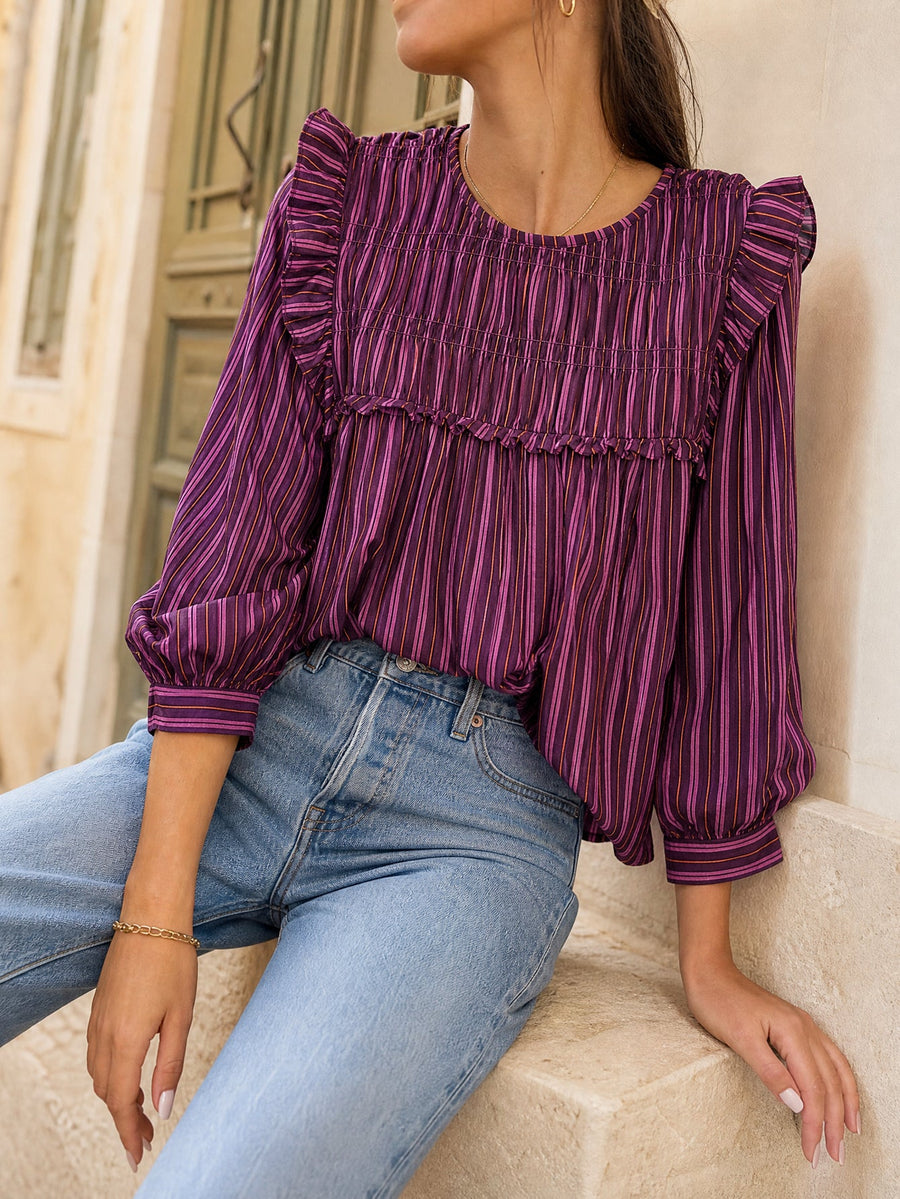 blouse rayures pour femme vue 12