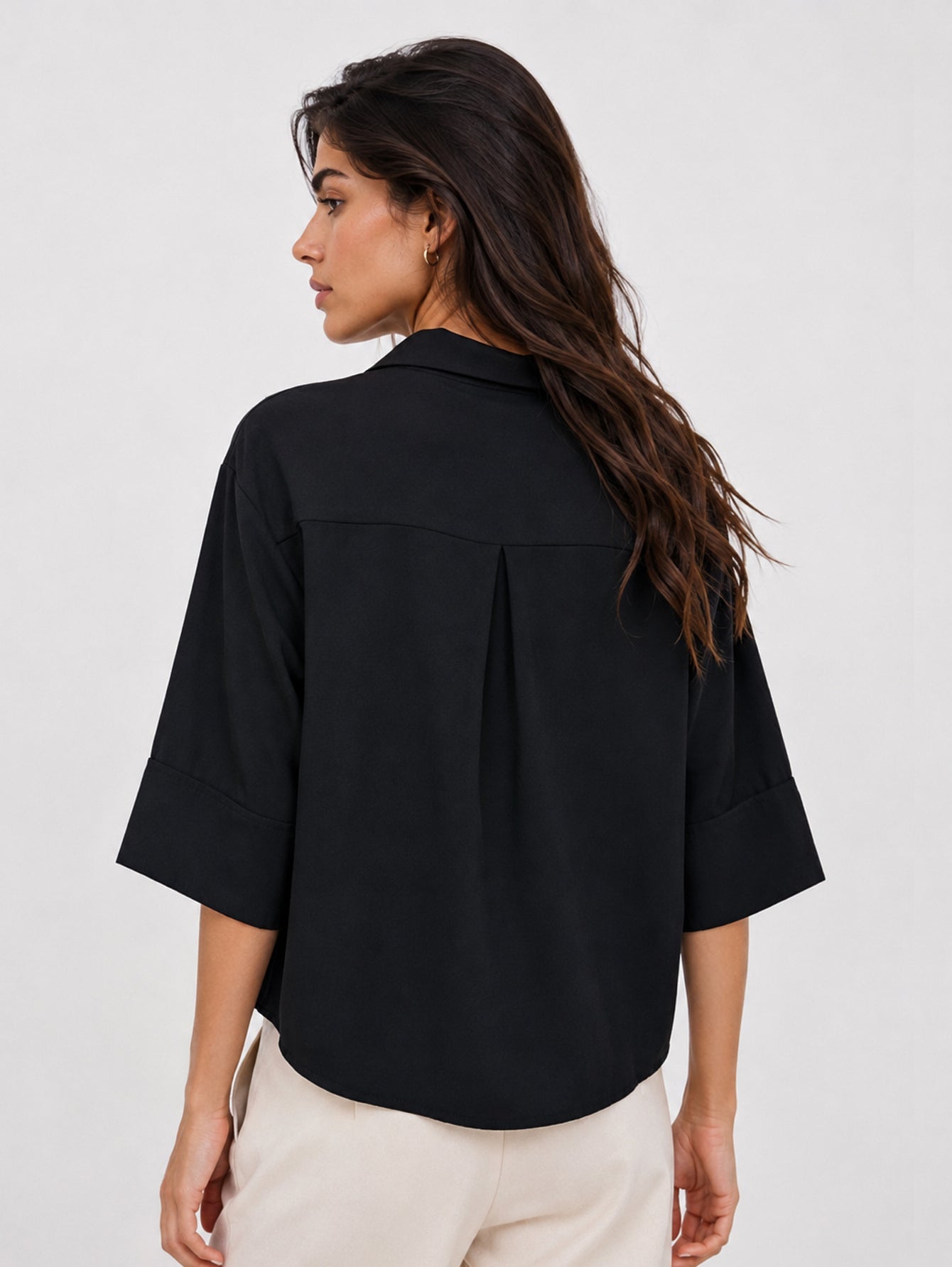 dos blouse noire pli creux