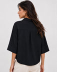 dos blouse noire pli creux