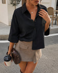 blouse oversize kaki manches au coude