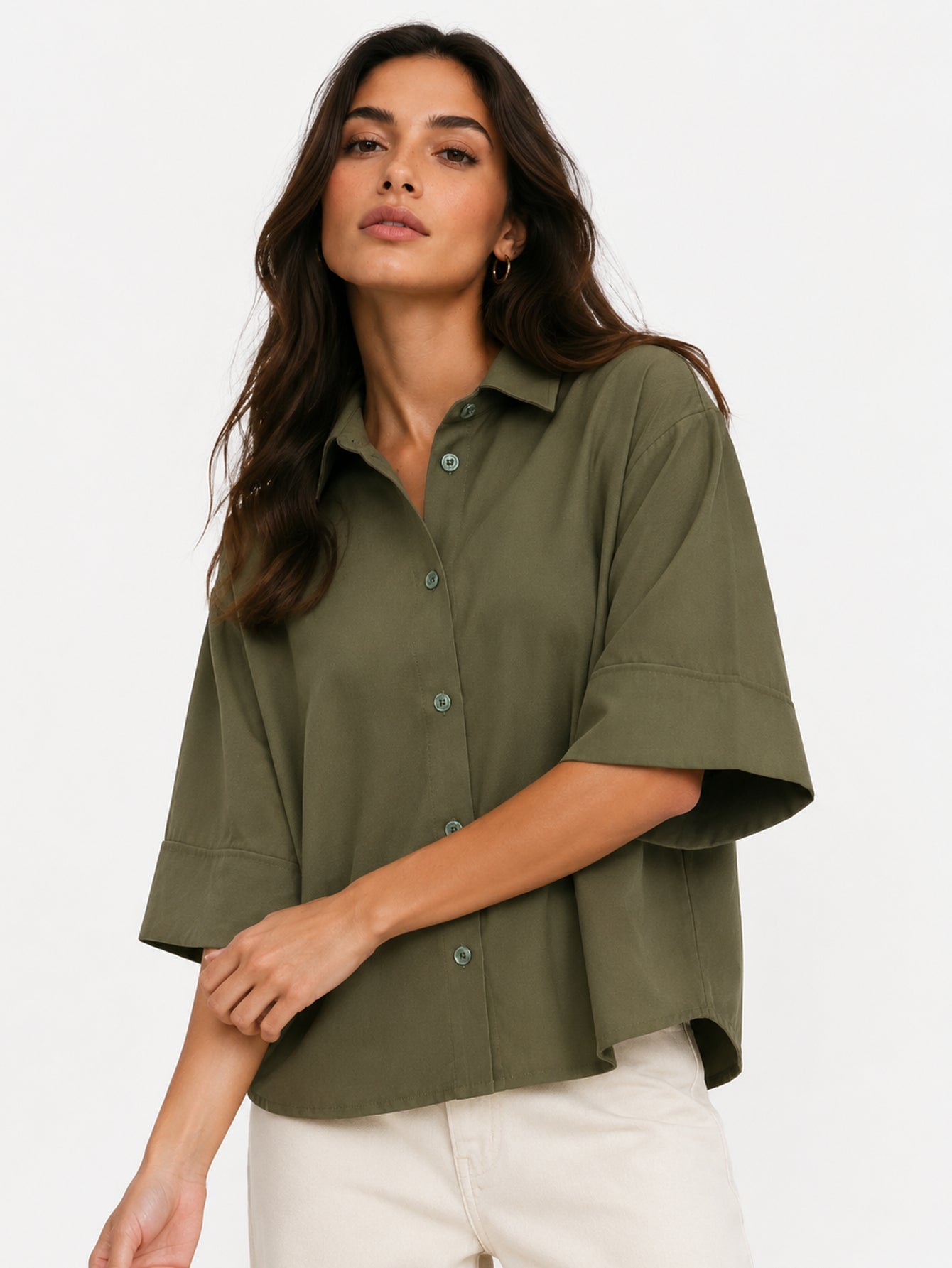 dos blouse kaki pli creux