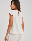 Dos blouse écrue goutte boutonnée