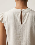 Zoom dos blouse écrue goutte boutonnée