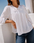 blouse en popeline de coton à manches trois quarts vue produit 12