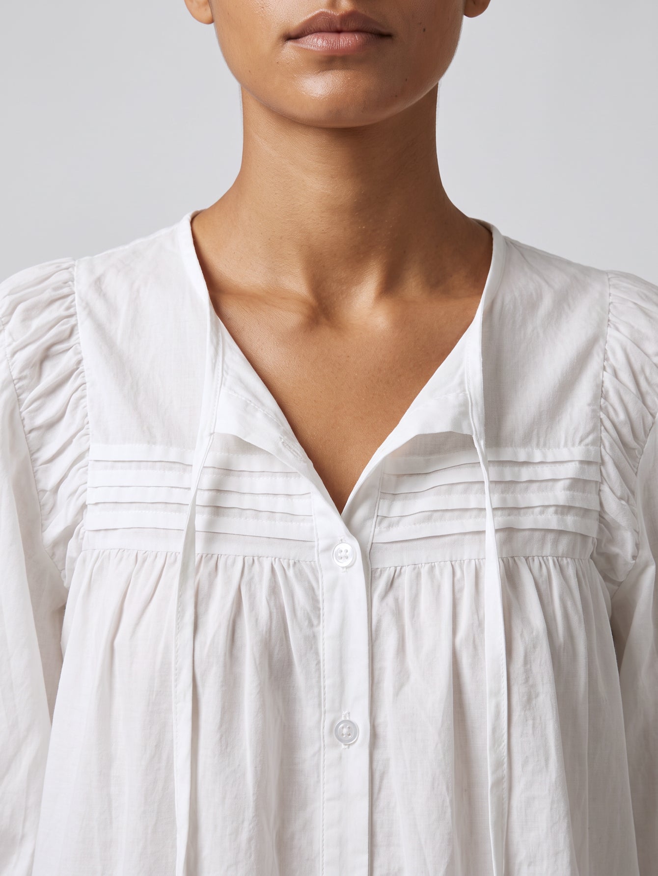 blouse en popeline de coton à manches trois quarts vue produit 07