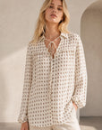 Blouse en voile imprimé cachemire à liens