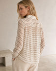 Blouse en voile imprimé cachemire à liens