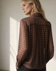 Blouse en voile imprimé cachemire à liens
