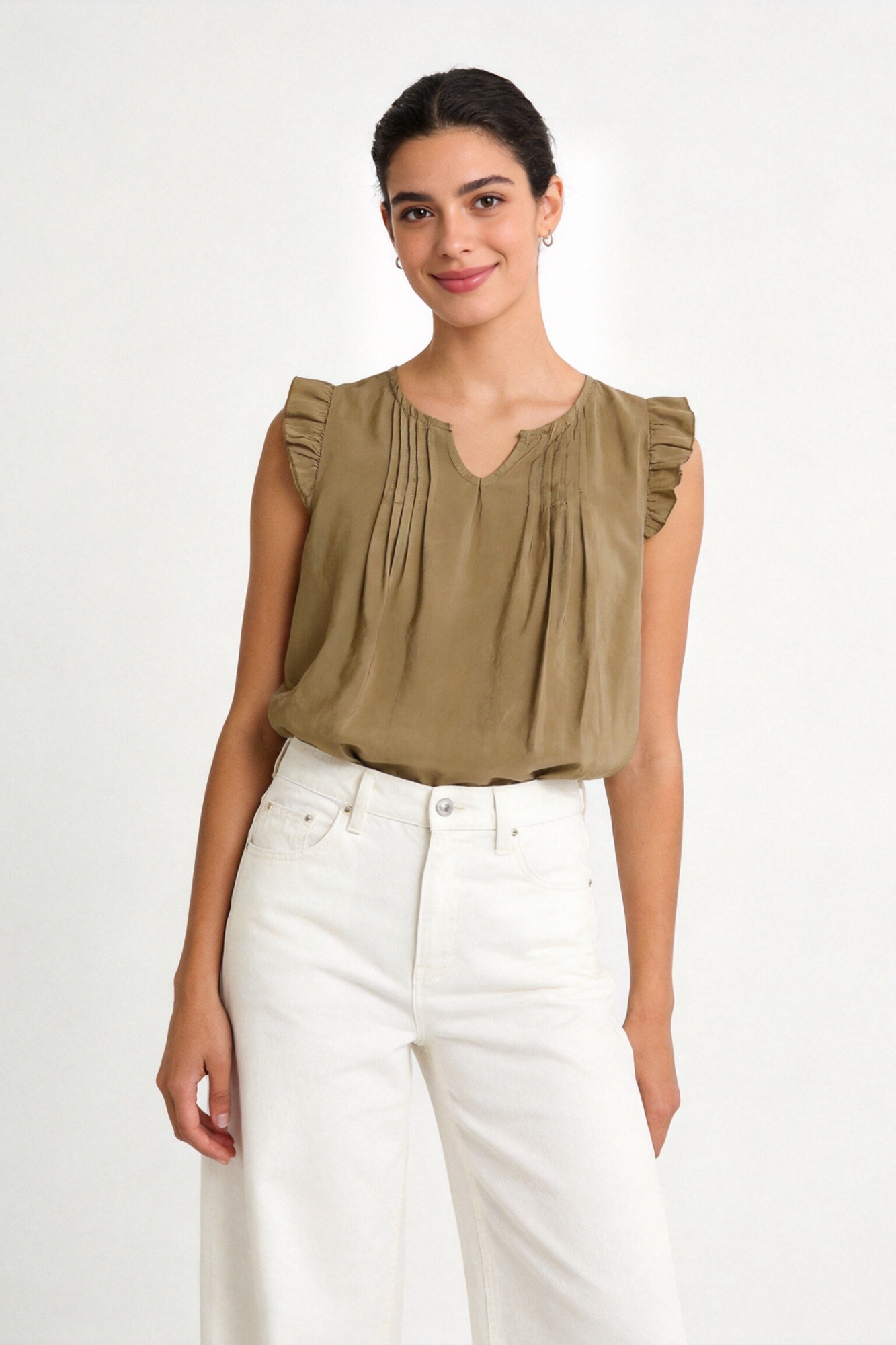 blouse fluide a volants col fendu image 11